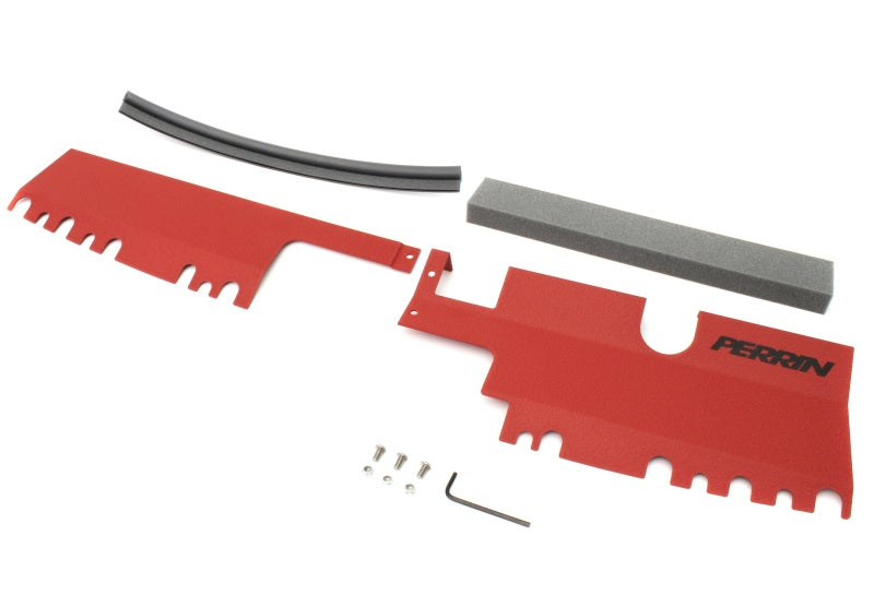 Perrin Performance - Perrin 15-21 WRX/STI Radiator Shroud (With OEM Intake Scoop) - Red - PSP-ENG-512-4RD