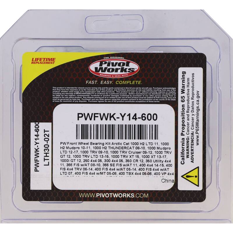 Pivot Works - Pivot Works 2005 Arctic Cat 250 4x4 PW Front Wheel Bearing Kit - PWFWK-Y14-600