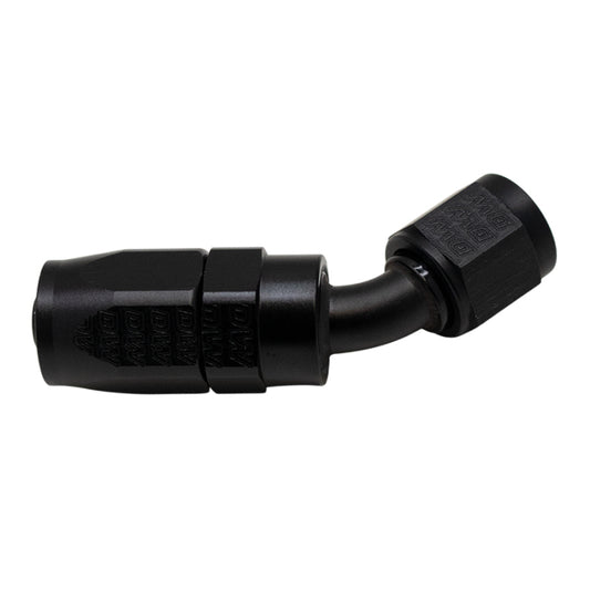 DeatschWerks - DeatschWerks 6AN Female Swivel 45-Degree Hose End CPE - Anodized Matte Black - 6-02-0802-B