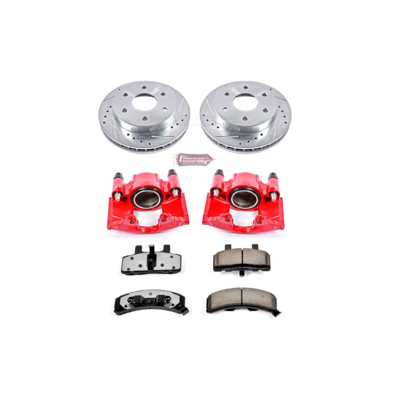 PowerStop - Power Stop 99-00 Cadillac Escalade Front Z36 Truck & Tow Brake Kit w/Calipers - KC1970-36