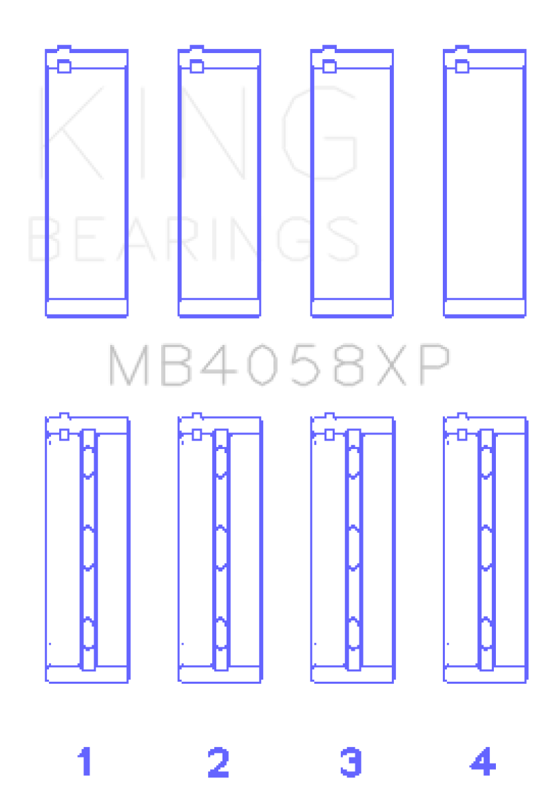 King Engine Bearings - King Nissan VQ35DE (Size STDX) Performance Main Bearing Set - MB4058XPSTDX