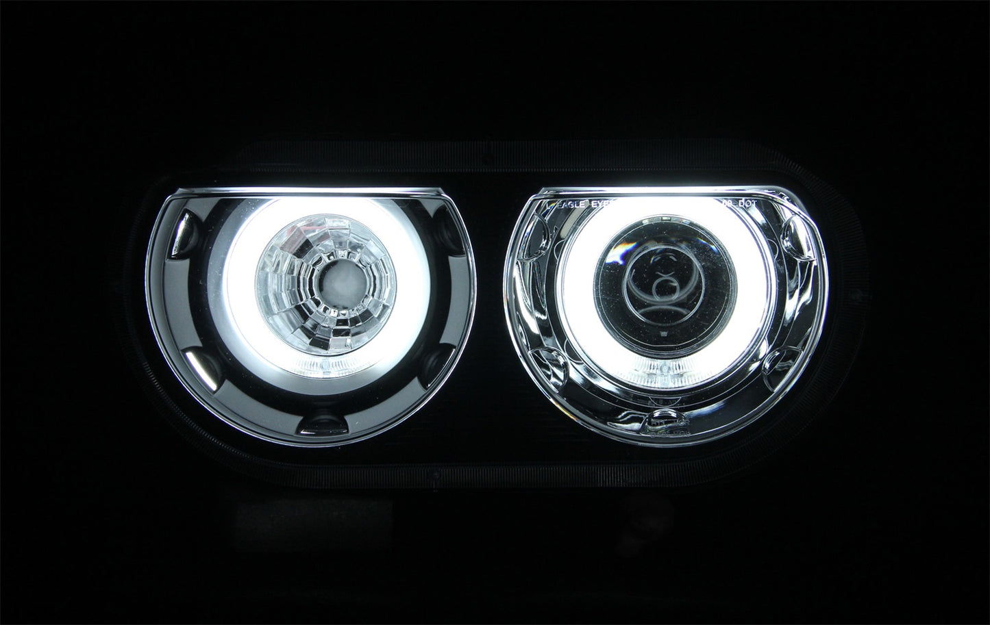 ANZO - Projector Headlight Set w/Halo; Clear Lens; Black Housing; Pair; CCFL; - 121306