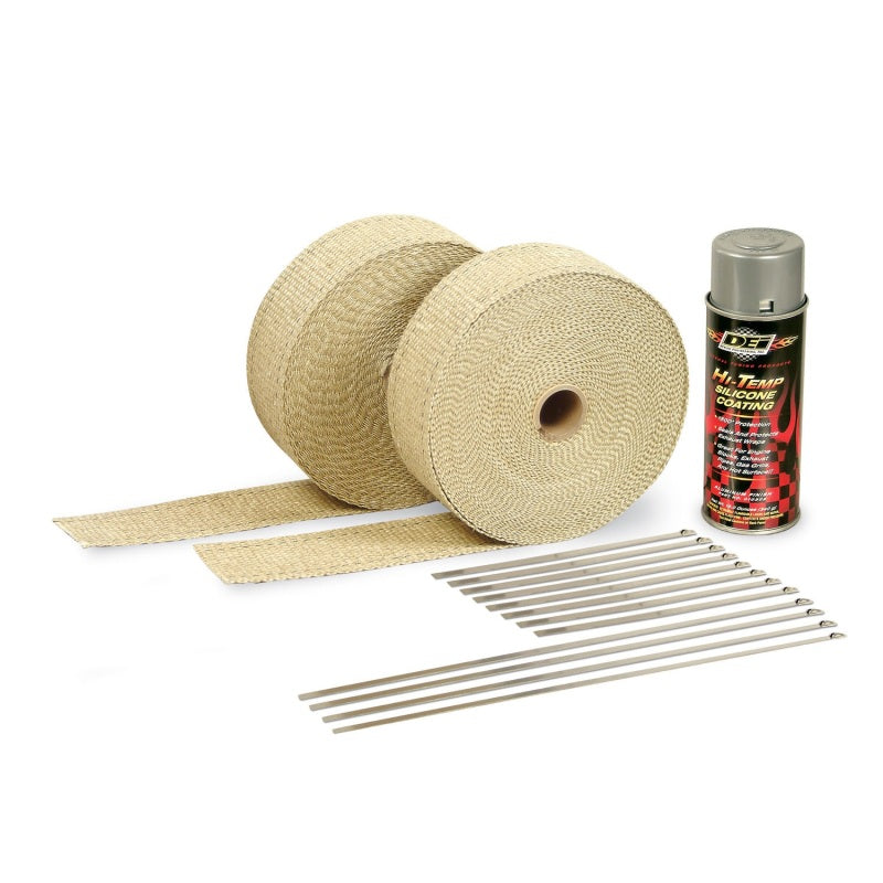 DEI - DEI Exhaust Wrap Kit - Tan Wrap & Aluminum HT Silicone Coating - 10112