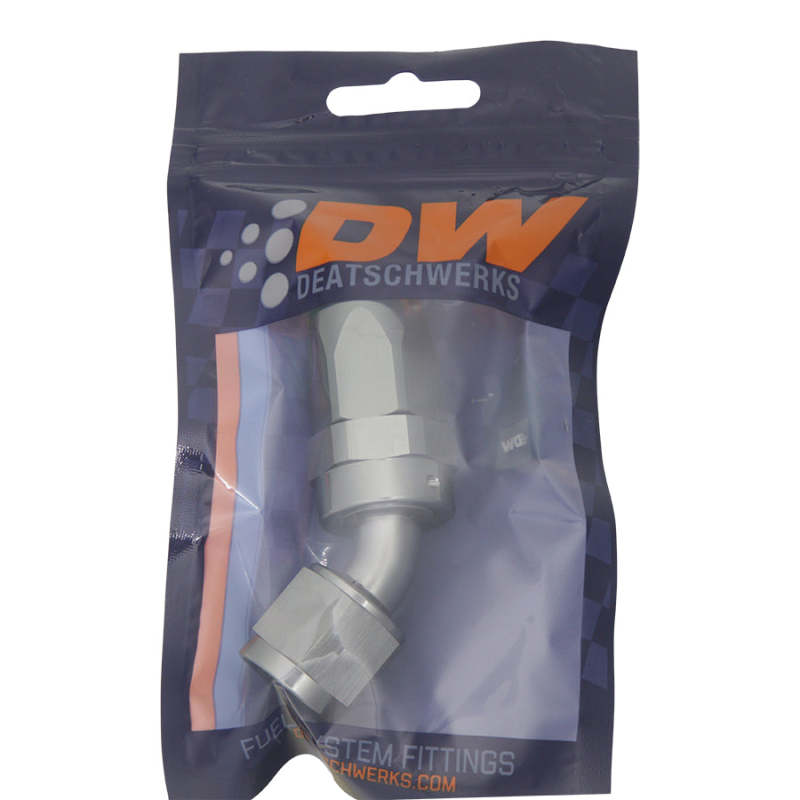 DeatschWerks - DeatschWerks 8AN Female Swivel 45-Degree Hose End CPE - 6-02-0806