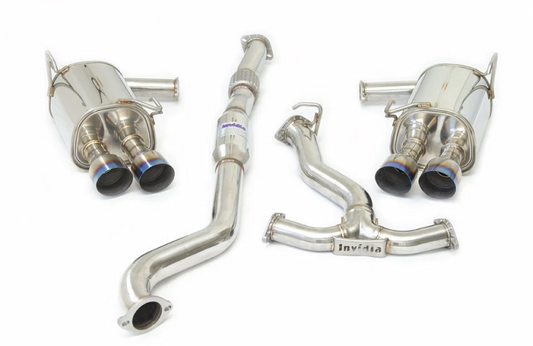 Invidia - Invidia 2022+ Subaru WRX Q300 Single Layer Titanium Burnt Quad Tip Cat-back Exhaust - HS22WRXG2T