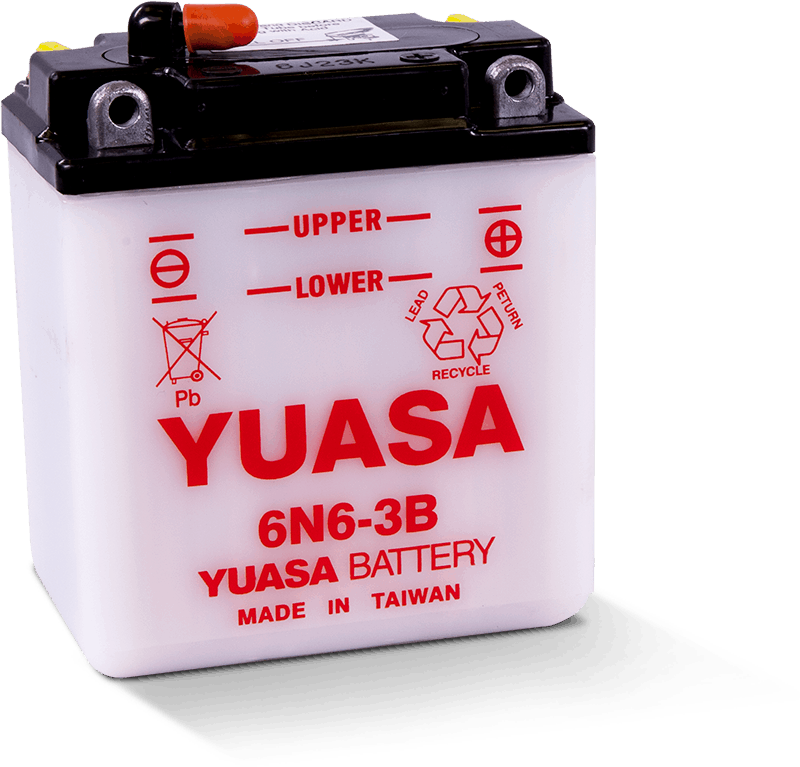 Yuasa Battery - Yuasa 6N6-3B Conventional 6 Volt Battery - YUAM2660B