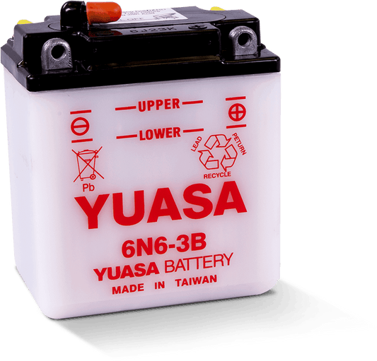 Yuasa Battery - Yuasa 6N6-3B Conventional 6 Volt Battery - YUAM2660B