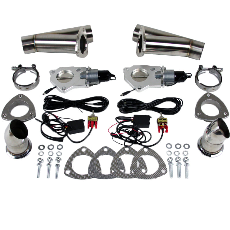 Granatelli Motor Sports - Granatelli 2.5in Stainless Steel Electronic Dual Exhaust Cutout - 307525K