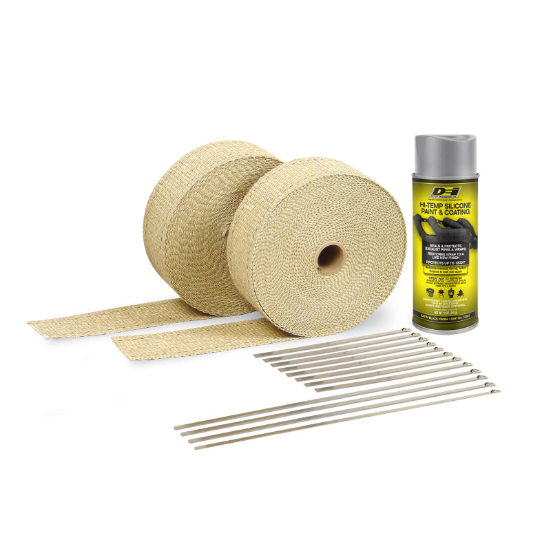 DEI - DEI Exhaust Wrap Kit - Tan Wrap & Aluminum HT Silicone Coating - 10112