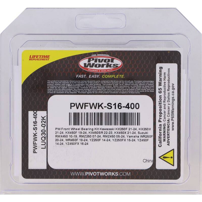 Pivot Works - Pivot Works 21-23 Kawasaki KX250F PW Front Wheel Bearing Kit - PWFWK-S16-400