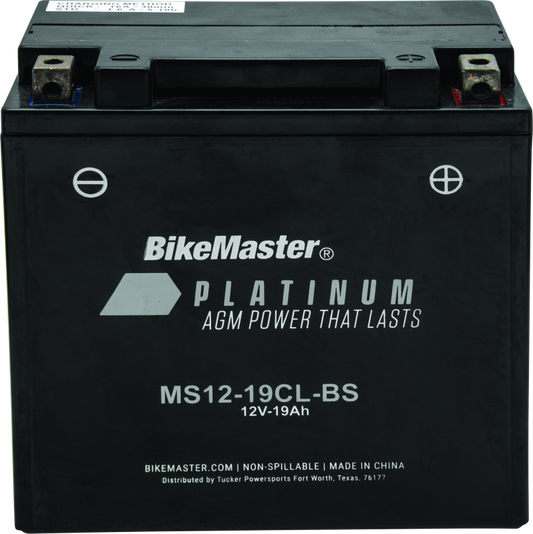 BikeMaster - BikeMaster AGM Battery - MS12-19CL-BS - 780722