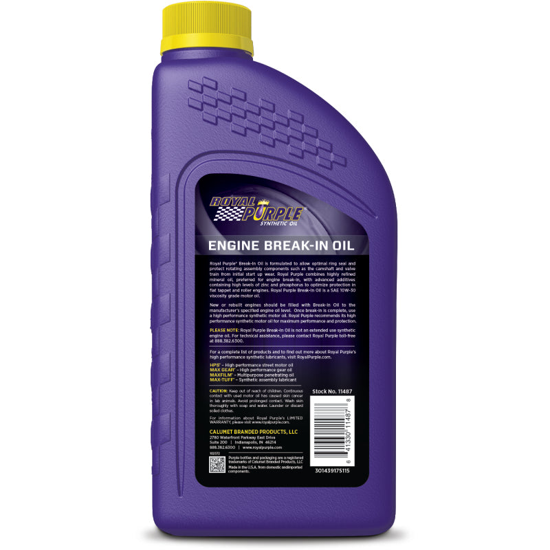 Royal Purple - Royal Purple Engine Break-In Oil - 1 Quart - 06487