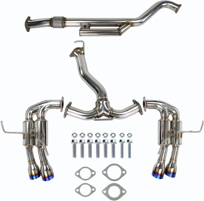 Invidia - Invidia 2022+ Subaru WRX Gemini Single Layer Quad Titanium Tip Cat-Back Exhaust - HS22WRXGM4ST