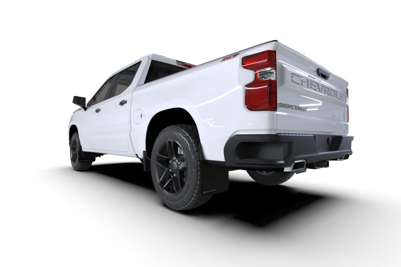 Rally Armor - Rally Armor 19-24 Gen 4 Chevy Silverado 1500 Black UR Mud Flap White Logo - MF121-UR-BLK-WH