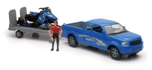 New Ray Toys - New Ray Toys Pickup with Polaris Switchback Snomobile and Figurine Set/ Scale - 1:18 - SS-37406A