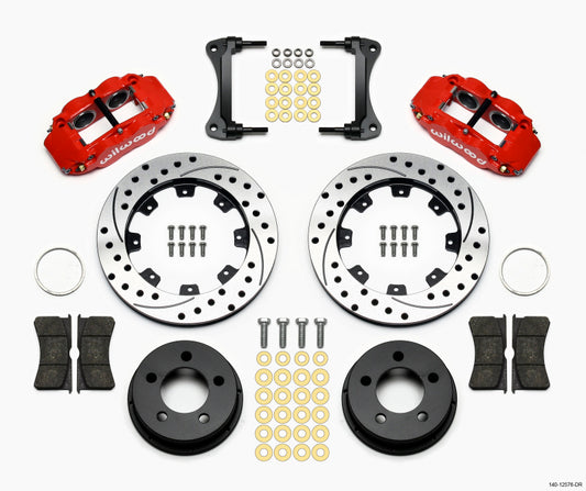 Wilwood - Wilwood Narrow Superlite 4R Front Kit 12.19in Drilled Red 87-89 Jeep YJ - 140-12576-DR