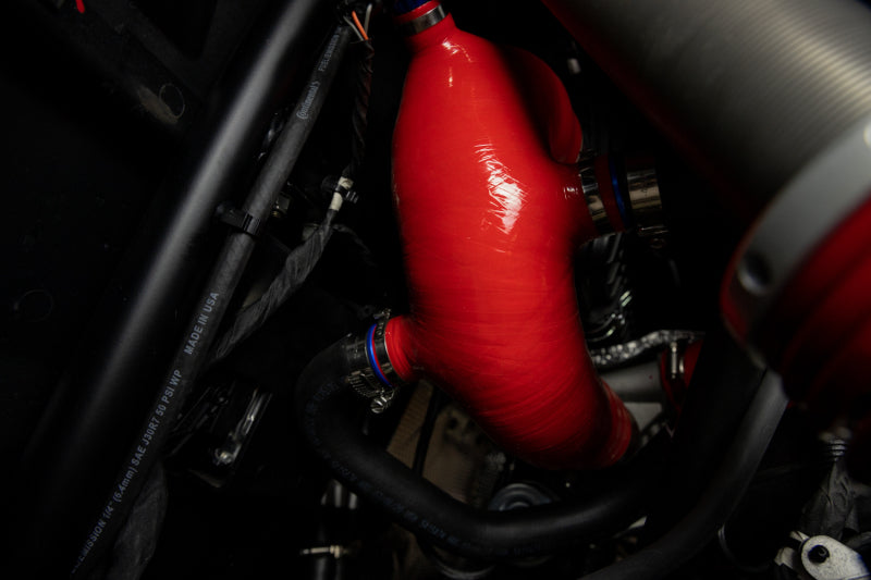 Mishimoto - Silicone Intake J-Tube, Fits Polaris RZR XP Turbo 2016+, Red - MMHOSE-RZR-16AIRD