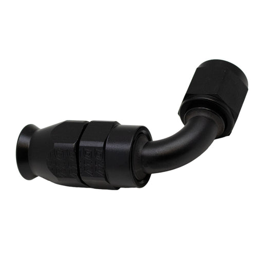 DeatschWerks - DeatschWerks 6AN Female Swivel 90-Degree Hose End PTFE (Incl 1 Olive Insert) - Anodized Matte Black - 6-02-0852-B