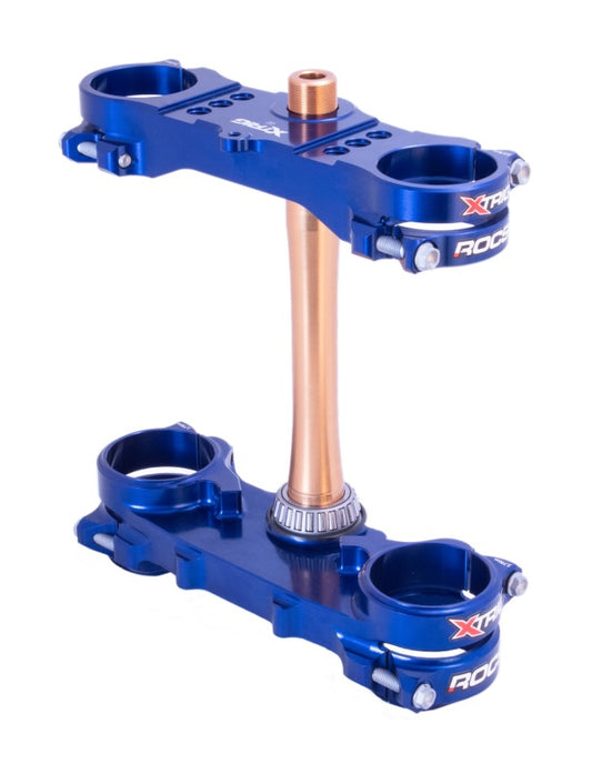 XTrig - XTrig 2024 Yamaha YZ250F/ 23+ YZ450F ROCS Tech Triple Clamp 22 mm. Offset M12 - Blue - 501330801401