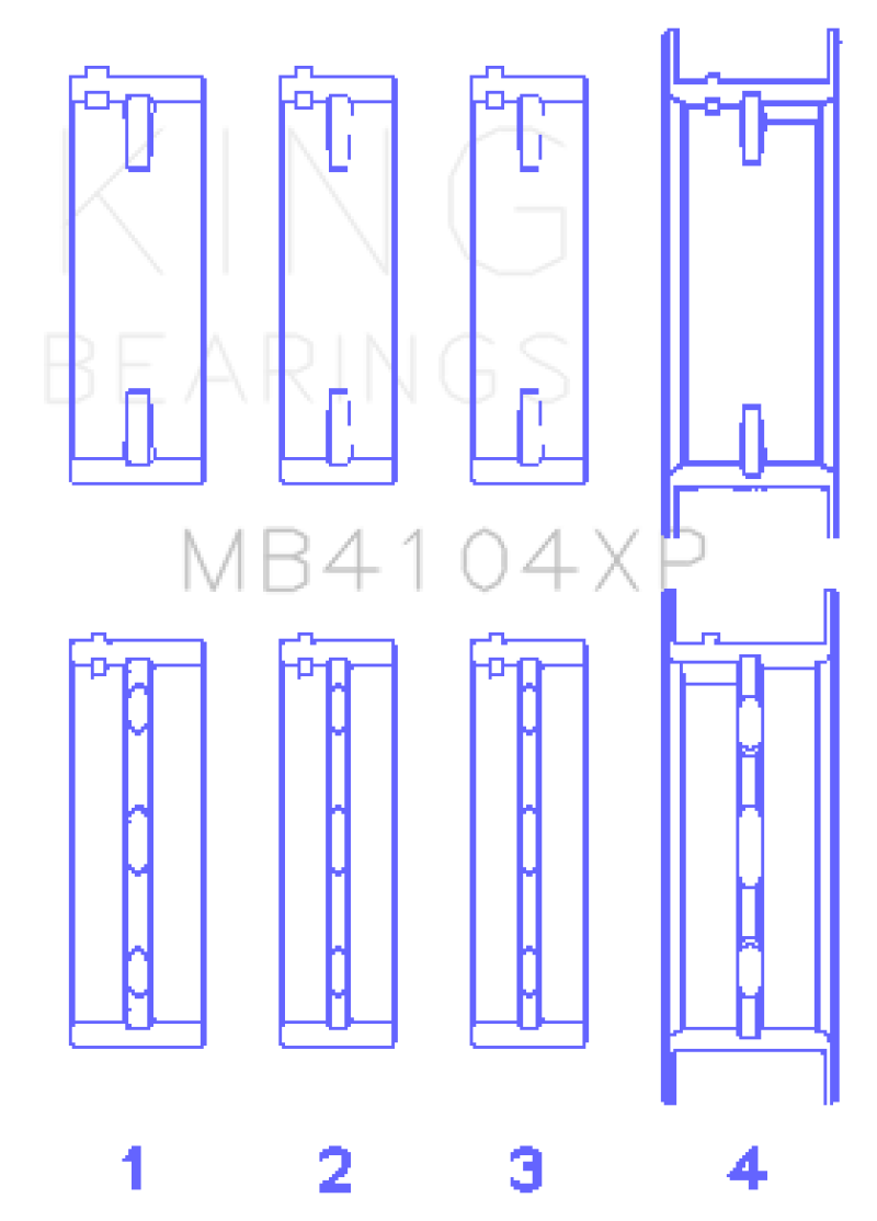 King Engine Bearings - King Nissan VG30DE/VG30DETT (Size STD) Performance Main Bearing Set - MB4104XP