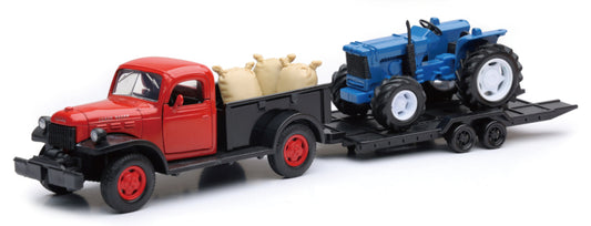 New Ray Toys - New Ray Toys 1946 Dodge Power Wagon with Farm Tractor/ Scale - 1:32 - SS-54296B