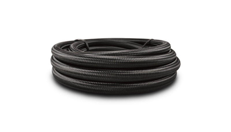 Vibrant - 5ft Roll of Black Nylon Braided Flex Hose; AN Size: -6; Hose ID 0.34" - 11986