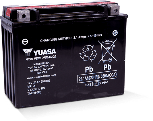 Yuasa Battery - Yuasa YTX24HL-BS High Performance Maintenance Free AGM 12 Volt Battery (Bottle Supplied) - YUAM6250H