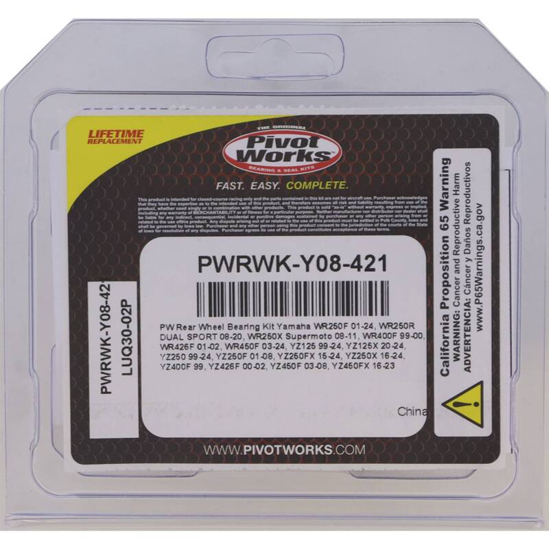 Pivot Works - Pivot Works 99-23 Yamaha YZ125 PW Rear Wheel Bearing Kit - PWRWK-Y08-421