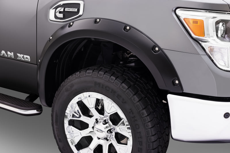 Bushwacker - Pocket/Rivet Style Fender Flares Black Smooth Finish 2-Piece Front - 70017-02 - MST Motorsports