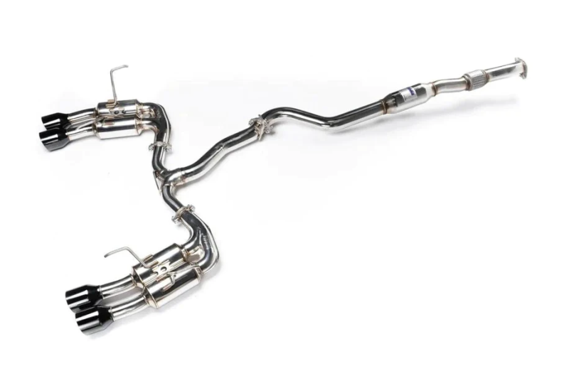 Invidia - Invidia 2022+ Subaru WRX Gemini Single Layer Quad Black Tip Cat-Back Exhaust - HS22WRXGM4SB