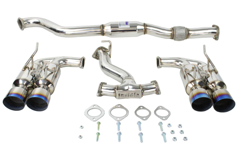 Invidia - Invidia 08-14 Subaru WRX Hatchback Gemini Single Layer Titanium Tip Cat-back Exhaust - HS08ST5GM4ST