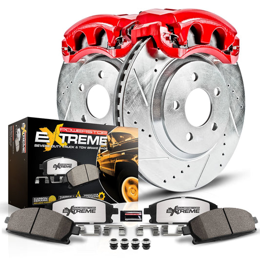 PowerStop - Power Stop 99-00 Cadillac Escalade Front Z36 Truck & Tow Brake Kit w/Calipers - KC1970-36