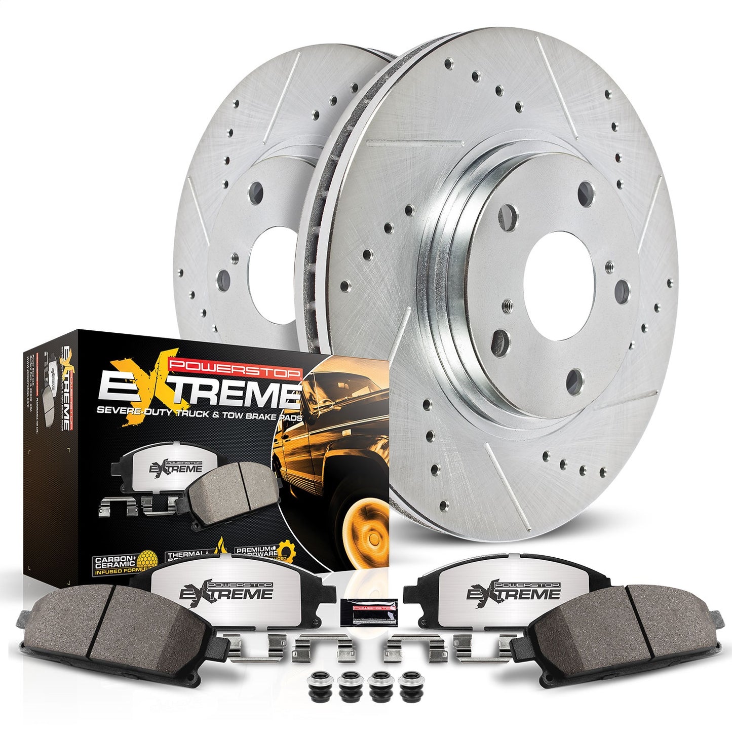 PowerStop - Power Stop 20-21 Jeep Gladiator Rear Z36 Truck & Tow Brake Kit - K8490-36