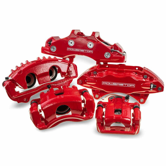 PowerStop - Power Stop 90-00 Chevrolet C3500 Front Red Calipers w/o Brackets - Pair - S4347