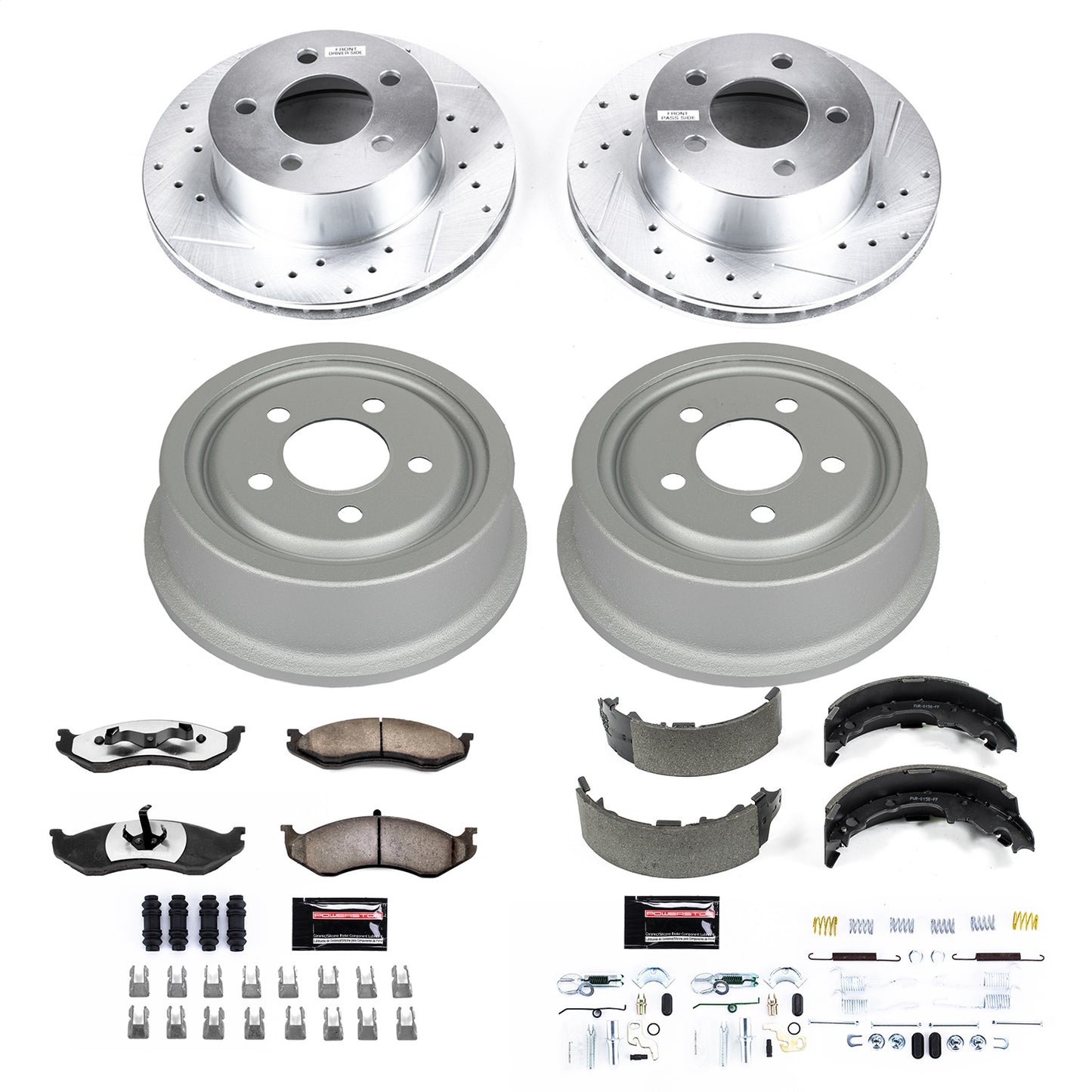 PowerStop - Power Stop 92-99 Jeep Cherokee Front & Rear Z36 Truck & Tow Brake Kit - K15073DK-36