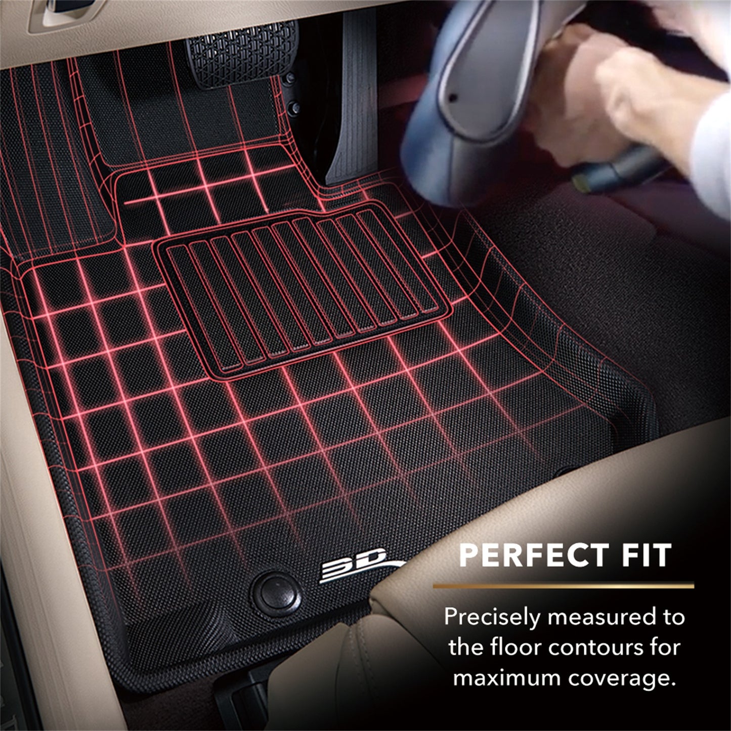 3D MAXpider - KAGU Floor Mat; Black; 3 pc.; 2 pc. Front Row; 1 pc. 2nd Row; - L1FR06001509