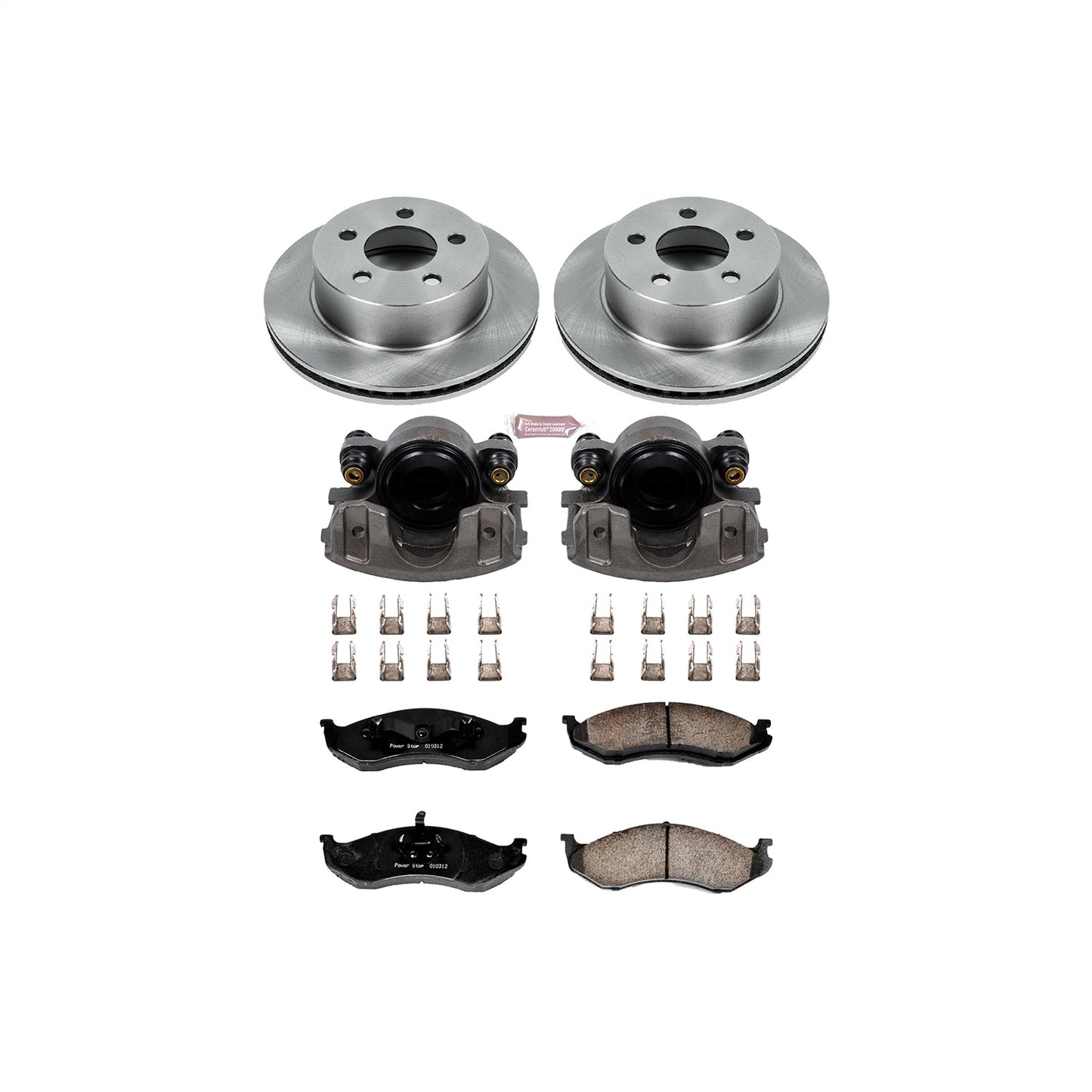 PowerStop - Power Stop 99-01 Jeep Cherokee Front Autospecialty Brake Kit w/Calipers - KCOE2152