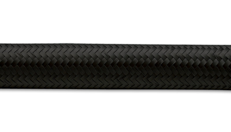 Vibrant - 5ft Roll of Black Nylon Braided Flex Hose; AN Size: -6; Hose ID 0.34" - 11986