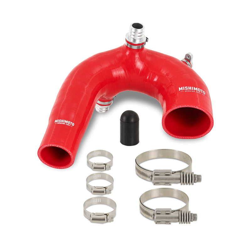 Mishimoto - Silicone Intake J-Tube, Fits Polaris RZR XP Turbo 2016+, Red - MMHOSE-RZR-16AIRD