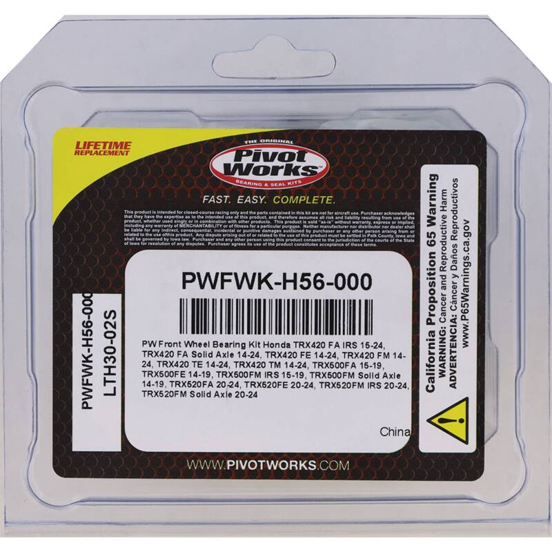 Pivot Works - Pivot Works 15-23 Honda TRX420 FA IRS PW Front Wheel Bearing Kit - PWFWK-H56-000