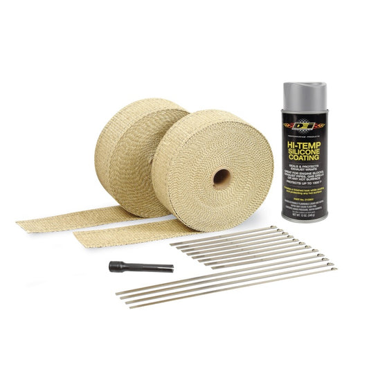 DEI - DEI Exhaust Wrap Kit - Tan Wrap & Aluminum HT Silicone Coating - 10112