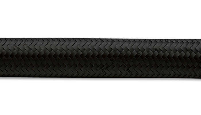 Vibrant - 5ft Roll of Black Nylon Braided Flex Hose; AN Size: -6; Hose ID 0.34" - 11986