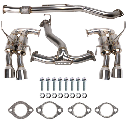 Invidia - Invidia 2022+ Subaru WRX Gemini Single Layer Quad Stainless Steel Tip Cat-Back Exhaust - HS22WRXGM4SS