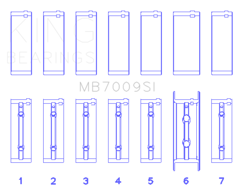 King Engine Bearings - King 89-15 Dodge Cummins Diesel 5.9L 6.7L Inline 6 (Size STD) Main Bearing Set - MB7009SI