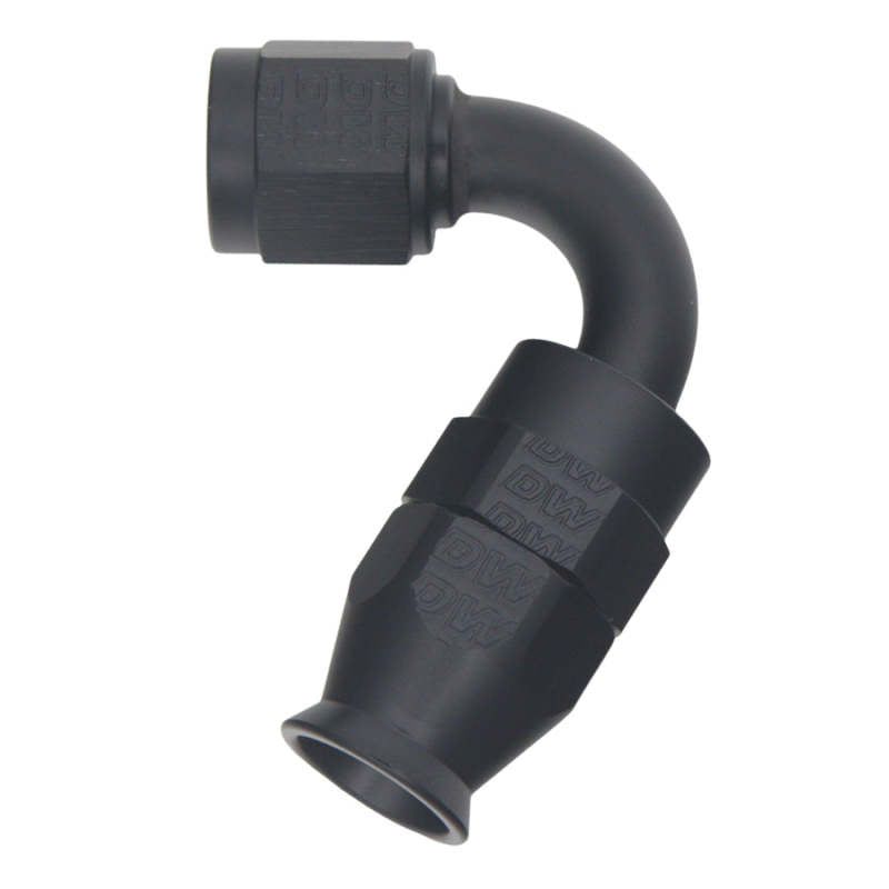 DeatschWerks - DeatschWerks 6 AN Female Flare Swivel 120-Degree Hose End PTFE - Anodized Matte Black - 6-02-0872-B