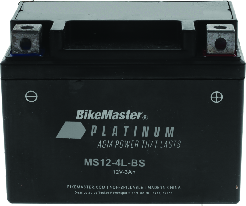 BikeMaster - BikeMaster AGM Battery - MS12-4L-BS - 780731