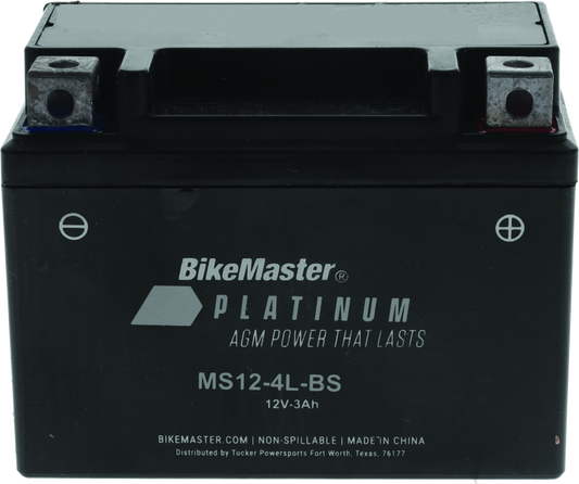 BikeMaster - BikeMaster AGM Battery - MS12-4L-BS - 780731