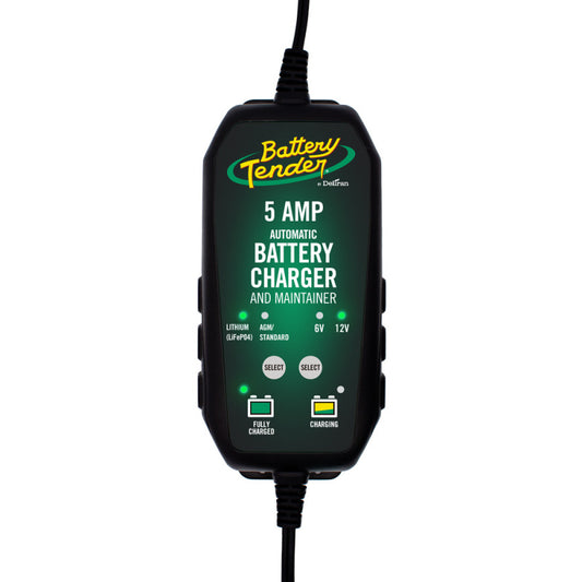 Battery Tender - Battery Tender 12V 5AMP Lead Acid and Lithium Selectable Battery Charger - 022-0186G-DL-WH