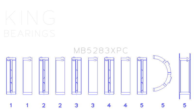 King Engine Bearings - King Ford  4.6L DOHC/SOHC 24v V8 Performance Main Bearing Set - Coated - MB5283XPC