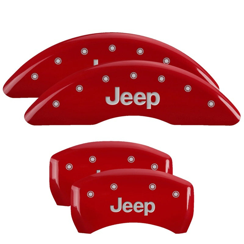 MGP - MGP 4 Caliper Covers Engraved Front & Rear JEEP Red finish silver ch - 42012SJEPRD - MST Motorsports